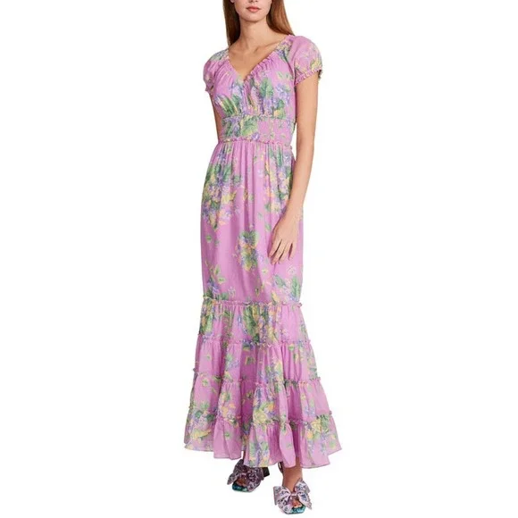 Betsey Johnson Dresses Betsey Johnson Purple Floral Smocked